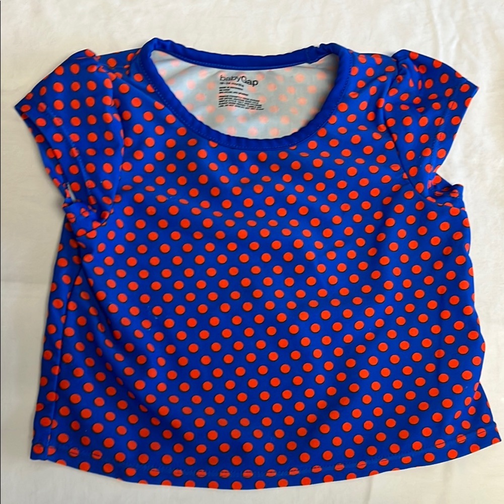 18-24M GAP Blue and Red Polka Dot Kids swim shirt